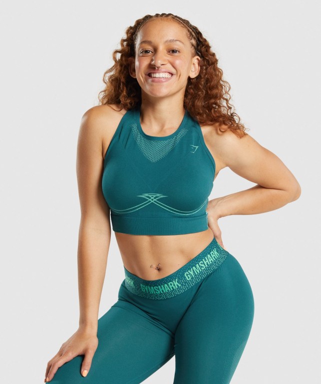 Sujetadores Deportivos Gymshark Apex Seamless Sports Bra Mujer Turquesa | b6a69XnuNph