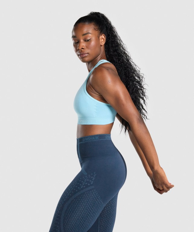 Sujetadores Deportivos Gymshark Apex Seamless Sports Bra Mujer Azules Claro | odpkoXMDJVe