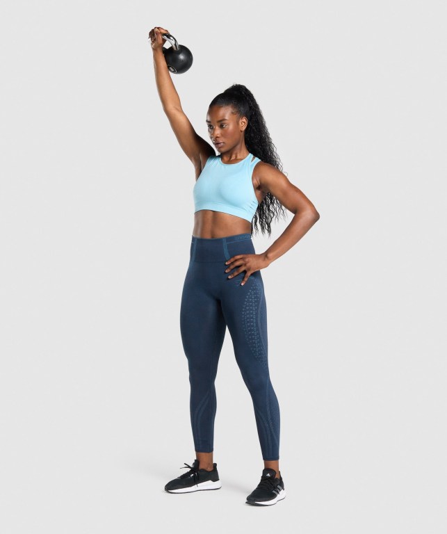 Sujetadores Deportivos Gymshark Apex Seamless Sports Bra Mujer Azules Claro | odpkoXMDJVe