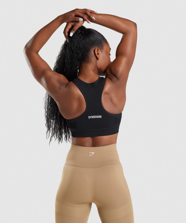 Sujetadores Deportivos Gymshark Energy Seamless Sports Bra Mujer Negros | DUDTlSLHoWI