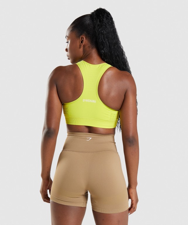 Sujetadores Deportivos Gymshark Energy Seamless Sports Bra Mujer Amarillos | ZJPOSCpAMTm