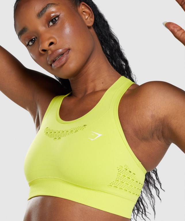 Sujetadores Deportivos Gymshark Energy Seamless Sports Bra Mujer Amarillos | ZJPOSCpAMTm