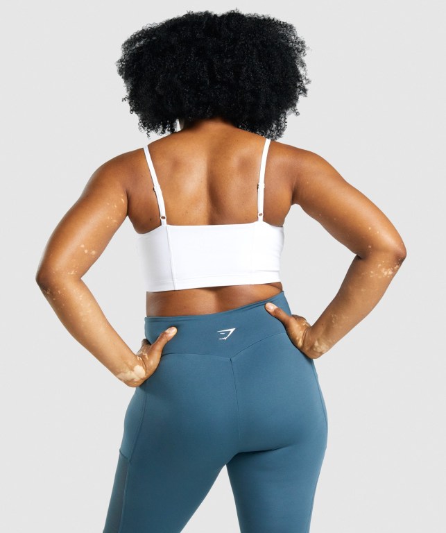 Sujetadores Deportivos Gymshark Entrenamiento Bandeau Mujer Blancos | 1WZGNZR7HeN