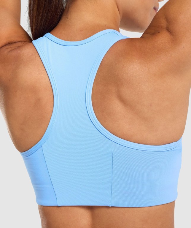 Sujetadores Deportivos Gymshark Essential Racer Back Entrenamiento Sports Bra Mujer Azules Claro | VZOfj2q6YFB