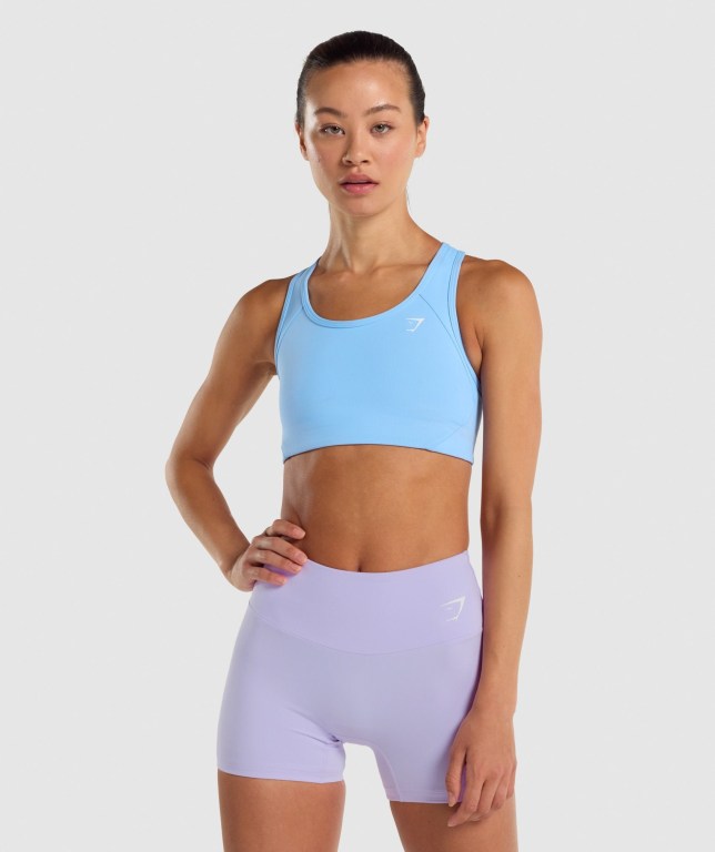 Sujetadores Deportivos Gymshark Essential Racer Back Entrenamiento Sports Bra Mujer Azules Claro | VZOfj2q6YFB