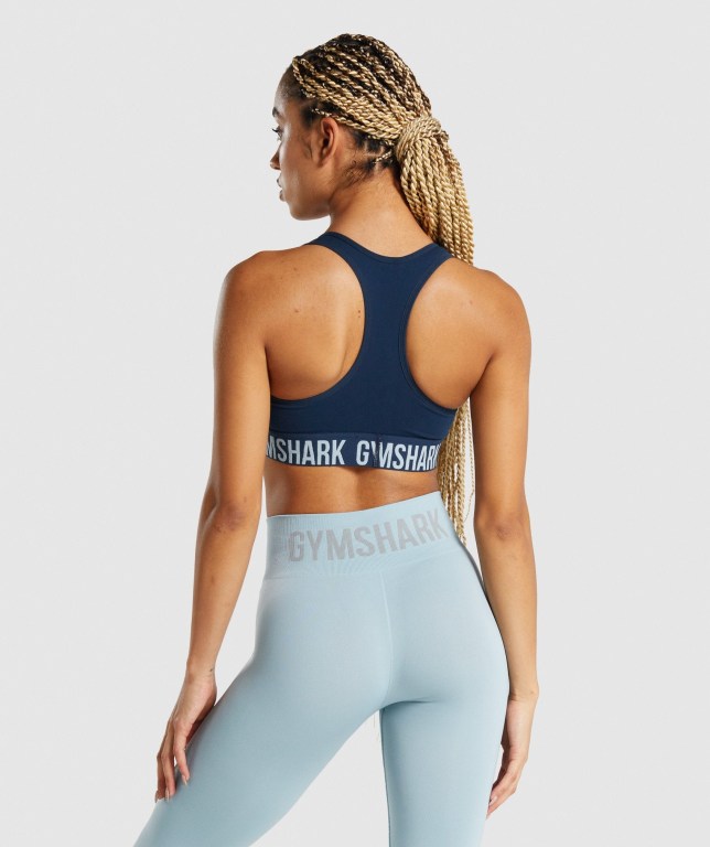 Sujetadores Deportivos Gymshark Fit Seamless Sports Bra Mujer Azul Marino | 5LjlAZgvljx