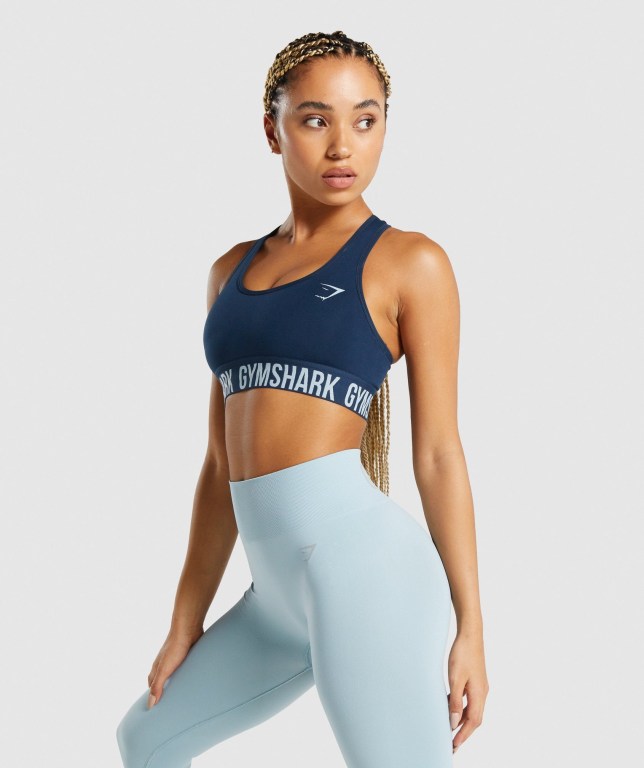 Sujetadores Deportivos Gymshark Fit Seamless Sports Bra Mujer Azul Marino | 5LjlAZgvljx