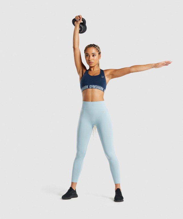 Sujetadores Deportivos Gymshark Fit Seamless Sports Bra Mujer Azul Marino | 5LjlAZgvljx