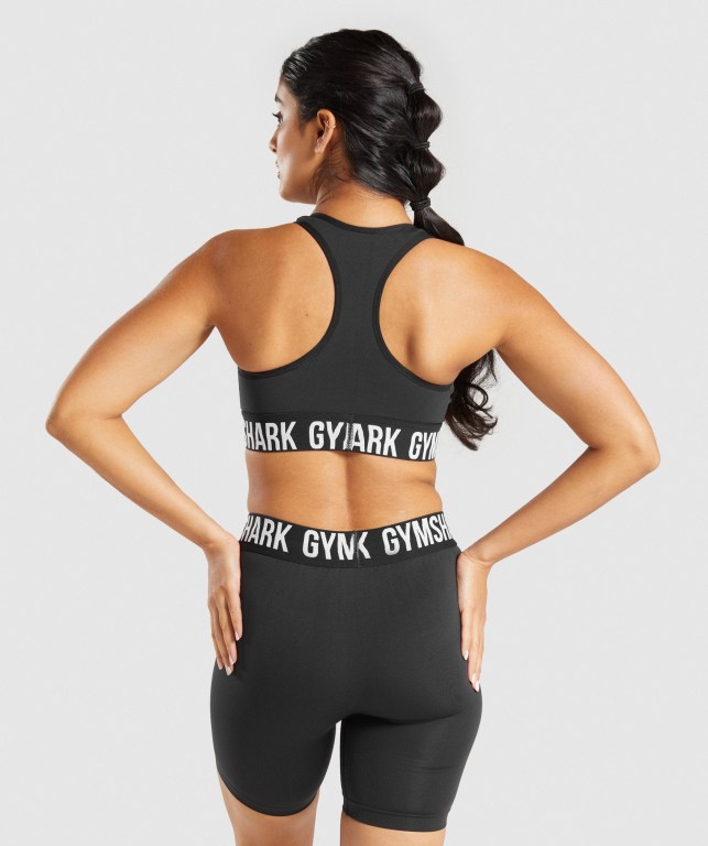 Sujetadores Deportivos Gymshark Fit Seamless Sports Bra Mujer Negros Blancos | 6rpq35h4F9D