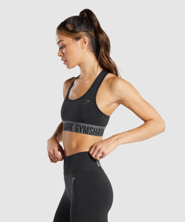 Sujetadores Deportivos Gymshark Fit Seamless Sports Bra Mujer Negros | IpEmPI6Sexo