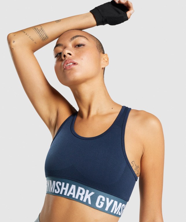 Sujetadores Deportivos Gymshark Flex Sports Bra Mujer Azul Marino | fCqX2nGnpVL