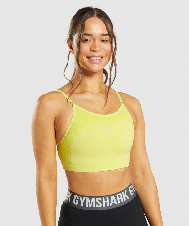 Sujetadores Deportivos Gymshark Flex Tiras Sports Bra Mujer Amarillos | DccwOBvBO4O