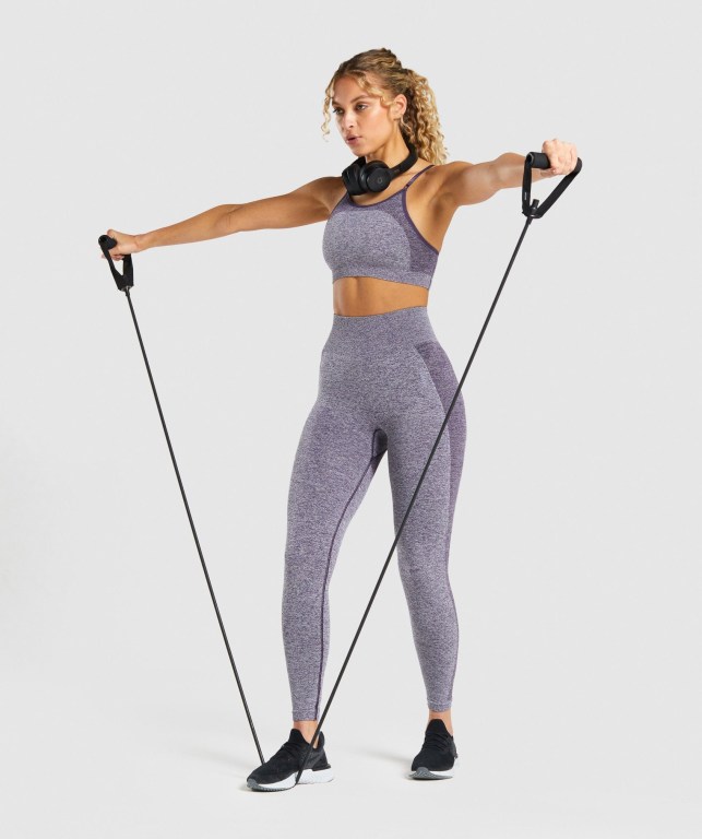 Sujetadores Deportivos Gymshark Flex Tiras Sports Bra Mujer Morados | PPMImXOBbI9