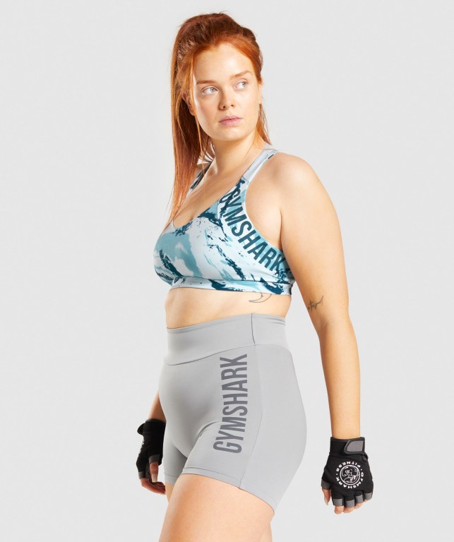 Sujetadores Deportivos Gymshark GS Power Sports Bra Mujer Azules Claro | QtsnQaJ9oD6