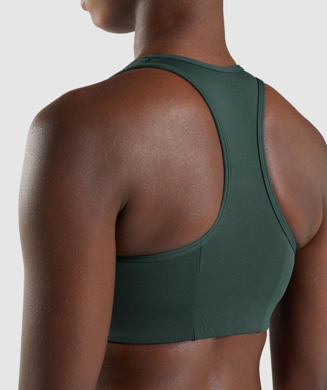 Sujetadores Deportivos Gymshark Legacy Graphic Sports Bra Mujer Verdes Oscuro | WPP6TNqScvN