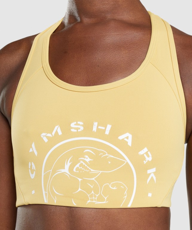 Sujetadores Deportivos Gymshark Legacy Graphic Sports Bra Mujer Amarillos | kueSig2iP8I