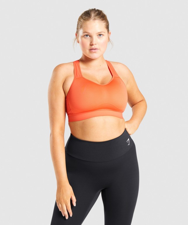 Sujetadores Deportivos Gymshark Ligeros High Support Entrenamiento Sports Bra Mujer Naranjas | ETcINOyAC9S