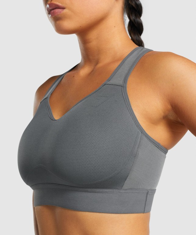 Sujetadores Deportivos Gymshark Ligeros High Support Entrenamiento Sports Bra Mujer Grises | LPRBVoTCxVF