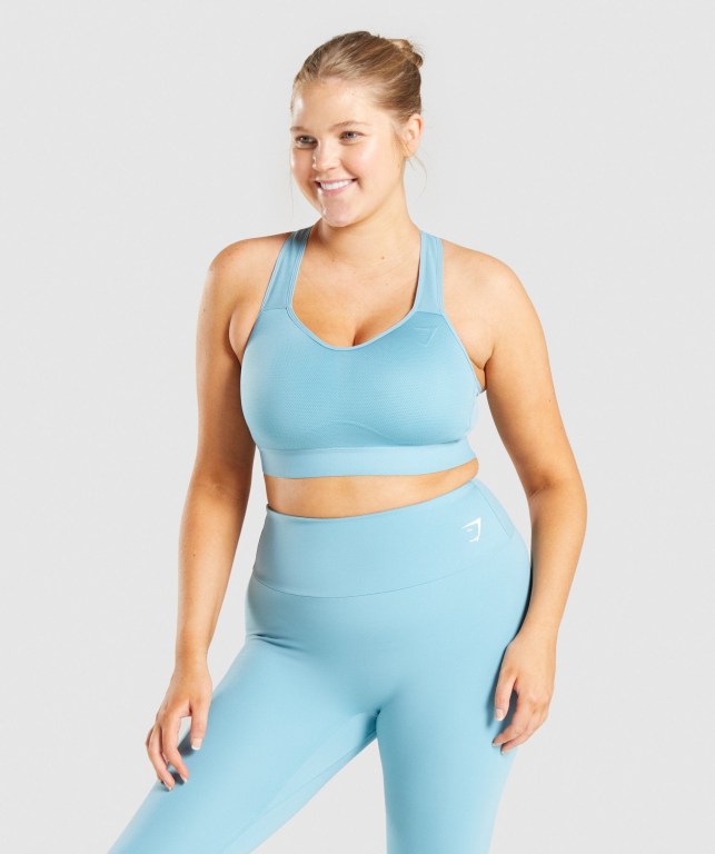 Sujetadores Deportivos Gymshark Ligeros High Support Entrenamiento Sports Bra Mujer Azules Claro | hmYALca9Iq3