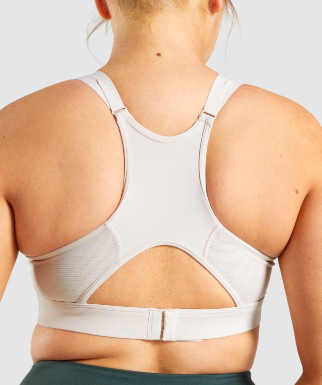 Sujetadores Deportivos Gymshark Mesh Neckline Entrenamiento Sports Bra Mujer Creme | 5XIzu2JpwUE