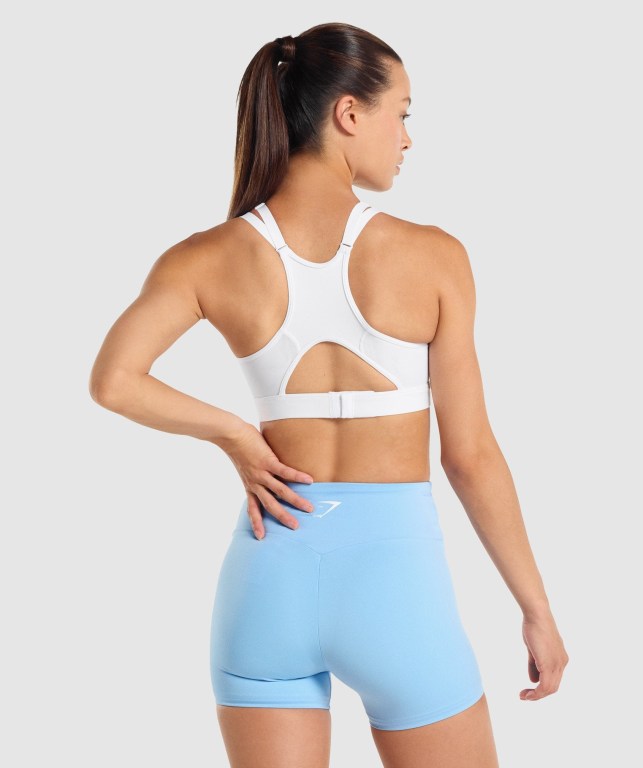 Sujetadores Deportivos Gymshark Mesh Neckline Entrenamiento Sports Bra Mujer Blancos | GyYYvz14FGA