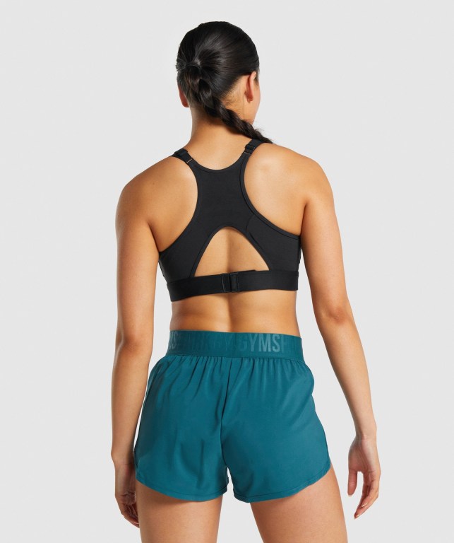 Sujetadores Deportivos Gymshark Mesh Neckline Entrenamiento Sports Bra Mujer Negros | WMeDfd6oAs3