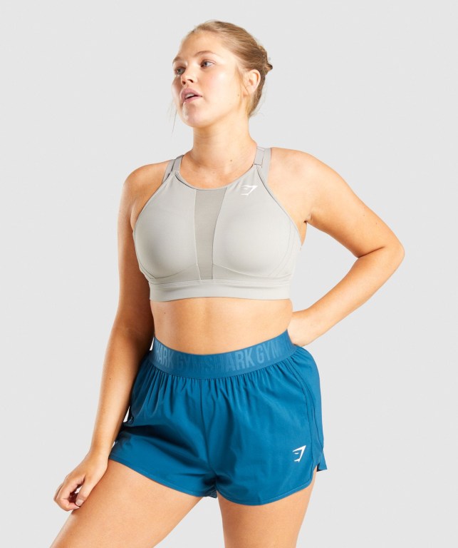 Sujetadores Deportivos Gymshark Mesh Neckline Entrenamiento Sports Bra Mujer Grises | wbMKsgFntTi