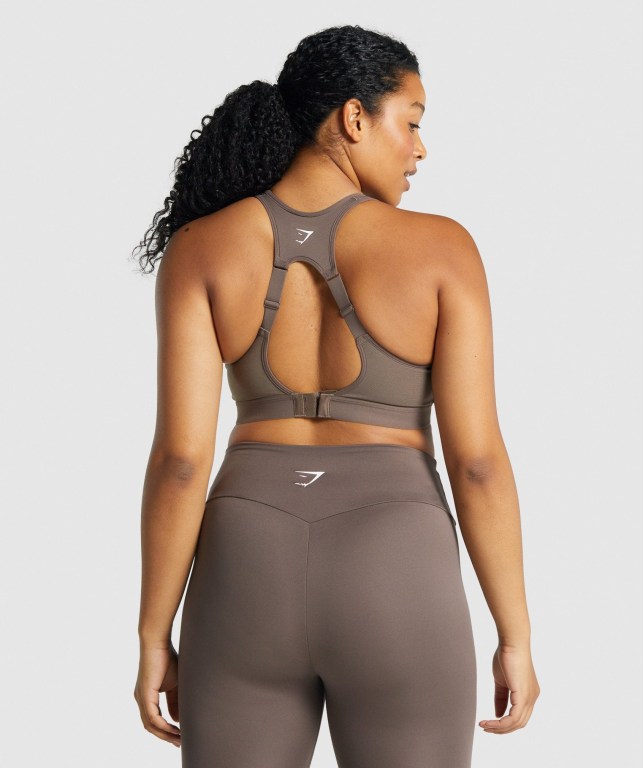 Sujetadores Deportivos Gymshark Open Back Entrenamiento Sports Bra Mujer Marrom | 1NYVlhwPJsv