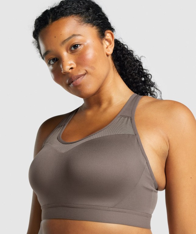 Sujetadores Deportivos Gymshark Open Back Entrenamiento Sports Bra Mujer Marrom | 1NYVlhwPJsv