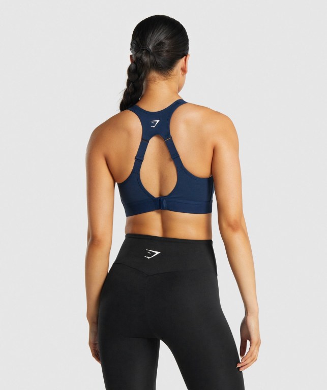 Sujetadores Deportivos Gymshark Open Back Entrenamiento Sports Bra Mujer Azul Marino | 3ArVtAS85Ea