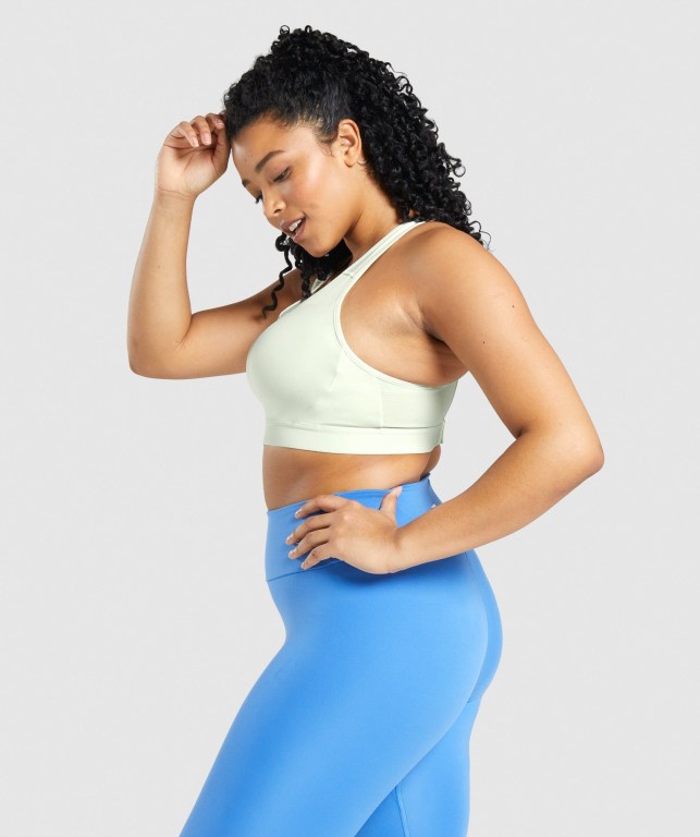 Sujetadores Deportivos Gymshark Open Back Entrenamiento Sports Bra Mujer Verdes Claro | uc2wpqYXRY1