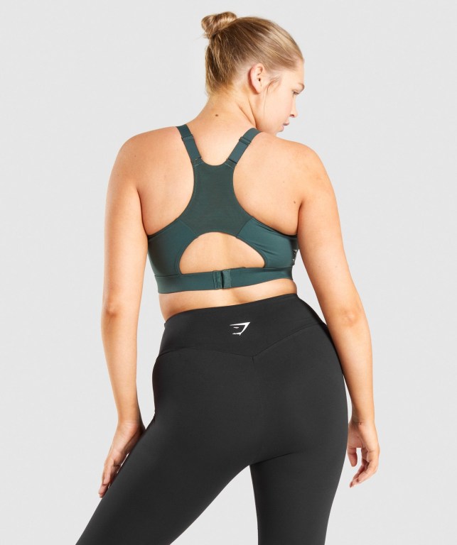 Sujetadores Deportivos Gymshark Racer Back Entrenamiento Sports Bra Mujer Verdes Oscuro | 4lZ7NvFusdX