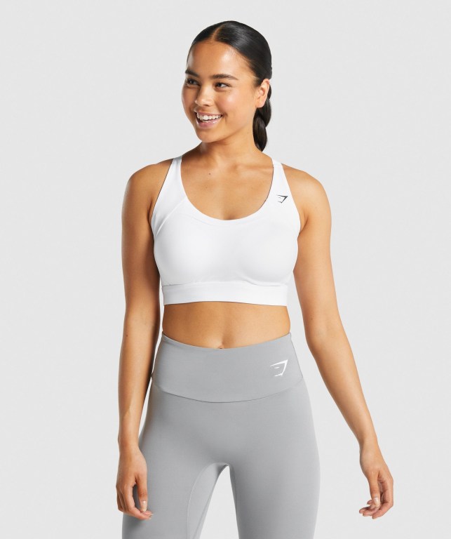 Sujetadores Deportivos Gymshark Racer Back Entrenamiento Sports Bra Mujer Blancos | pfwgVq95nrh