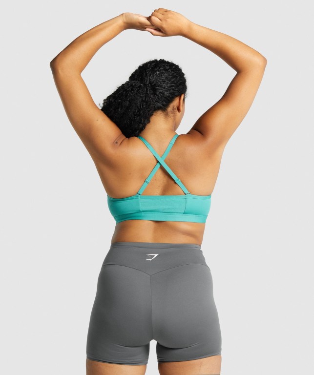 Sujetadores Deportivos Gymshark Ruched Entrenamiento Sports Bra Mujer Turquesa | 5k55odjBjYU