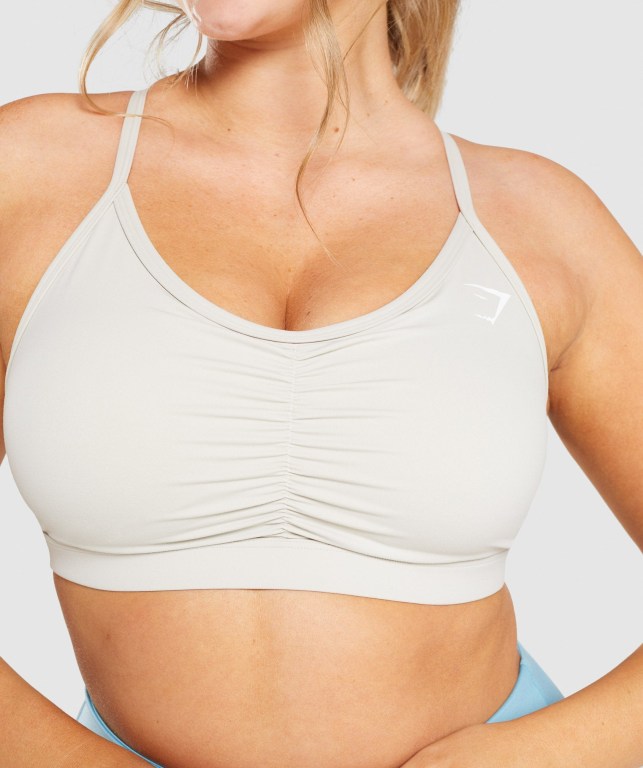 Sujetadores Deportivos Gymshark Ruched Entrenamiento Sports Bra Mujer Grises | LR66lVyCPq4