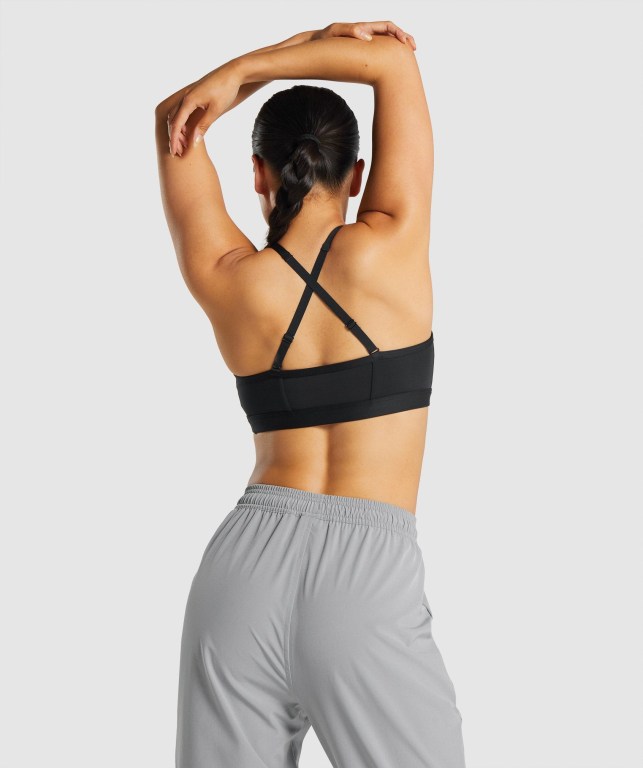 Sujetadores Deportivos Gymshark Ruched Entrenamiento Sports Bra Mujer Negros | YKByiQmSD76