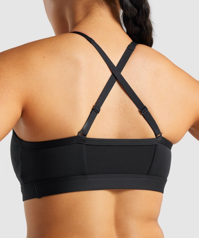 Sujetadores Deportivos Gymshark Ruched Entrenamiento Sports Bra Mujer Negros | YKByiQmSD76