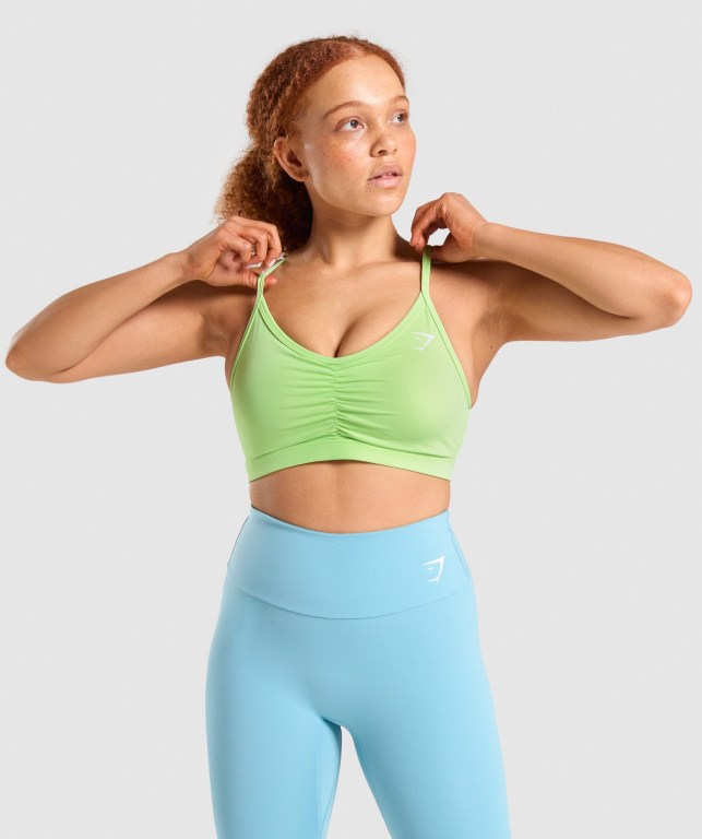 Sujetadores Deportivos Gymshark Ruched Entrenamiento Sports Bra Mujer Verdes | iz7tPvicDDR