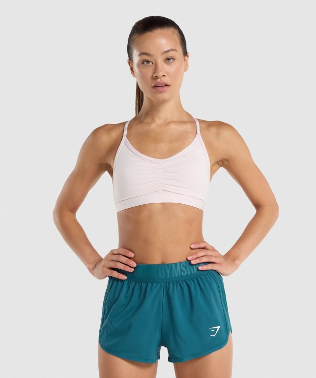 Sujetadores Deportivos Gymshark Ruched Entrenamiento Sports Bra Mujer Creme | sUskktrTJBN