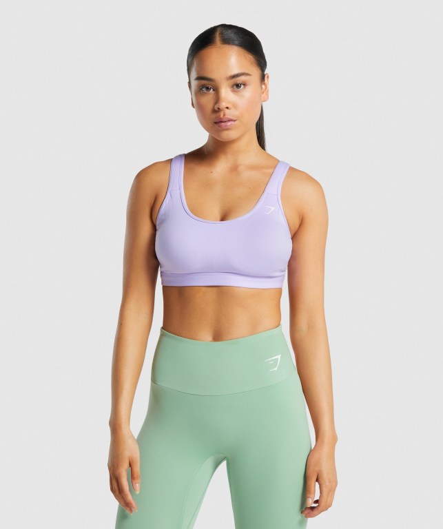 Sujetadores Deportivos Gymshark Scoop Neck Entrenamiento Sports Bra Mujer Morados Claro | 7AG4NIvkPc6