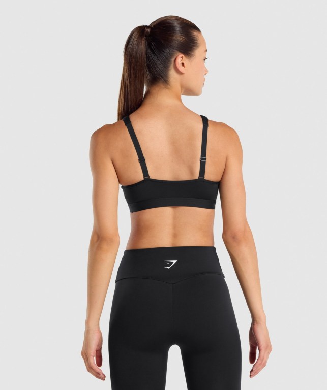 Sujetadores Deportivos Gymshark Scoop Neck Entrenamiento Sports Bra Mujer Negros | 9ft2h3L6hvr