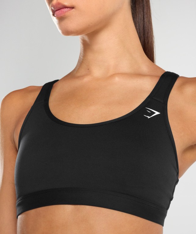 Sujetadores Deportivos Gymshark Scoop Neck Entrenamiento Sports Bra Mujer Negros | 9ft2h3L6hvr