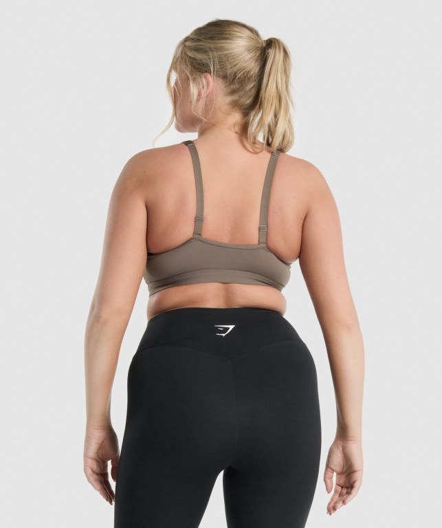 Sujetadores Deportivos Gymshark Scoop Neck Entrenamiento Sports Bra Mujer Marrom | Xo2IszeJbMw