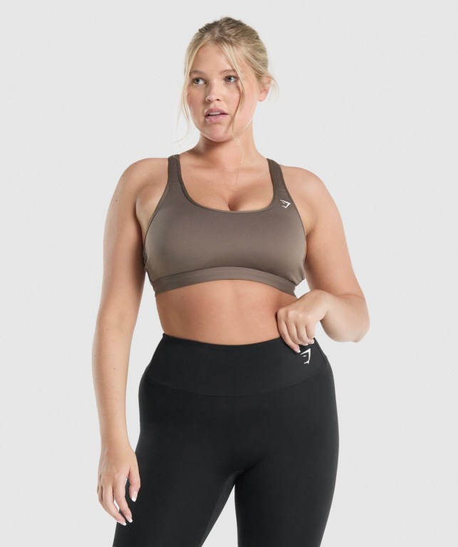 Sujetadores Deportivos Gymshark Scoop Neck Entrenamiento Sports Bra Mujer Marrom | Xo2IszeJbMw