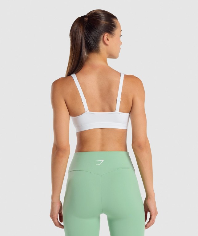 Sujetadores Deportivos Gymshark Scoop Neck Entrenamiento Sports Bra Mujer Blancos | d7yZAd8ga7g