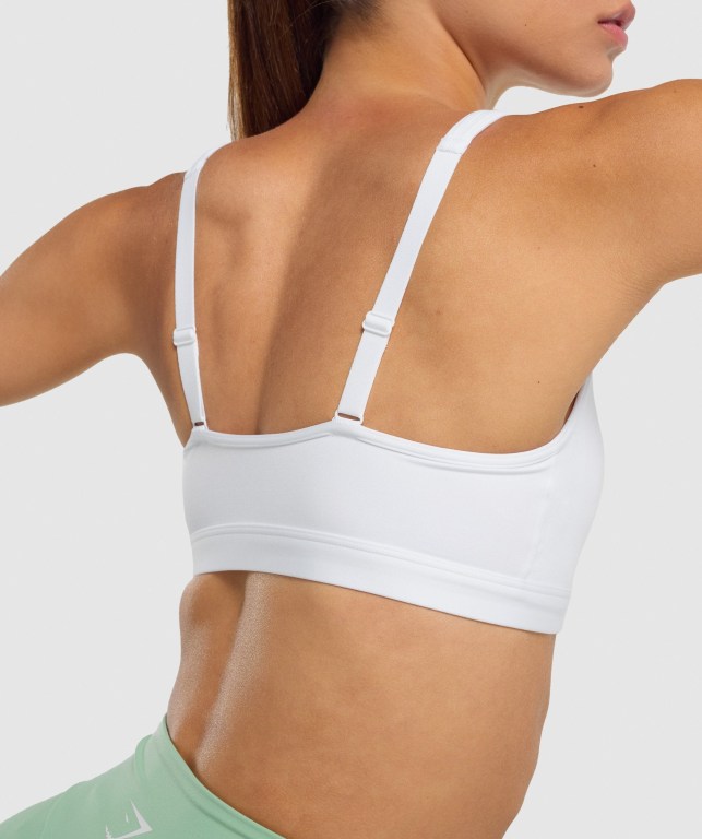 Sujetadores Deportivos Gymshark Scoop Neck Entrenamiento Sports Bra Mujer Blancos | d7yZAd8ga7g