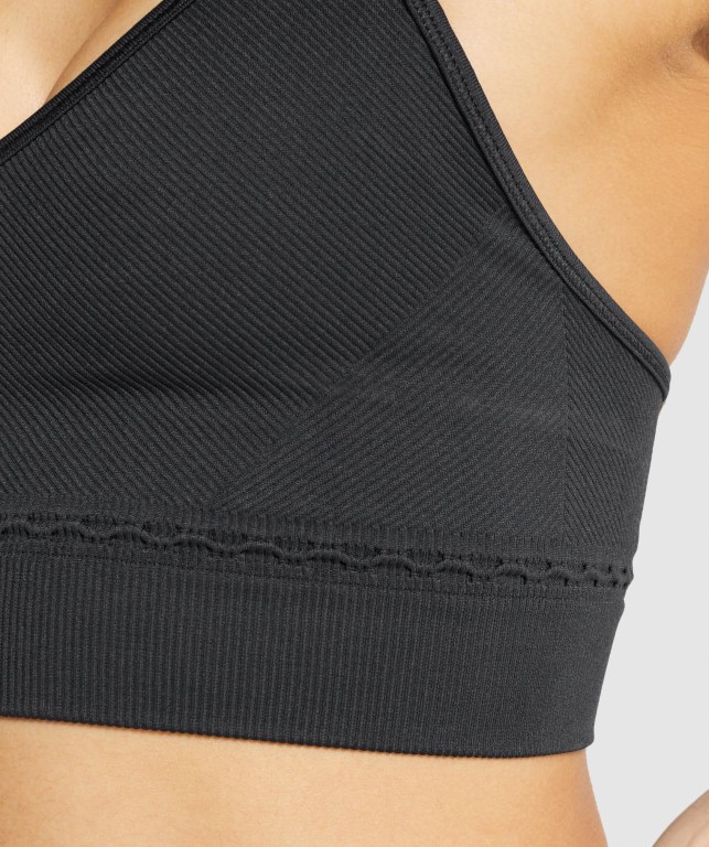 Sujetadores Deportivos Gymshark Studio Seamless Sports Bra Mujer Negros | ABbAwabQMp2