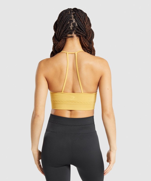 Sujetadores Deportivos Gymshark Studio Seamless Sports Bra Mujer Amarillos | aj9Gi1wEmQ6