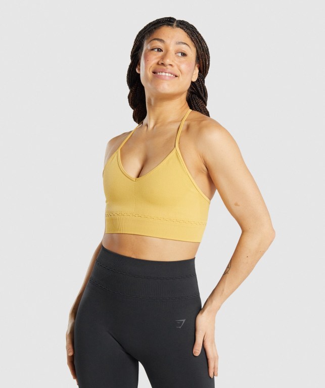 Sujetadores Deportivos Gymshark Studio Seamless Sports Bra Mujer Amarillos | aj9Gi1wEmQ6