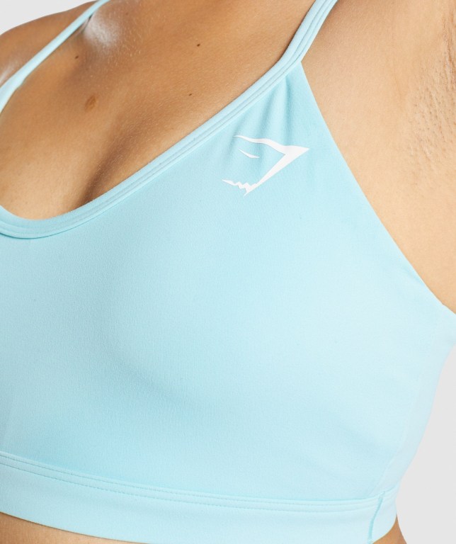 Sujetadores Deportivos Gymshark V Neck Entrenamiento Sports Bra Mujer Turquesa | 8KNkiznI3BS